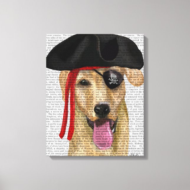 Yellow Labrador Pirate 2 Canvas Print (Front)