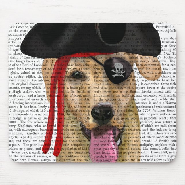 Yellow Labrador Pirate 2 Mouse Mat (Front)
