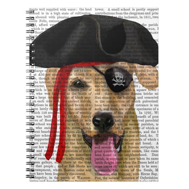 Yellow Labrador Pirate 2 Notebook (Front)