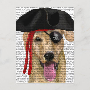 Yellow Labrador Pirate 2 Postcard