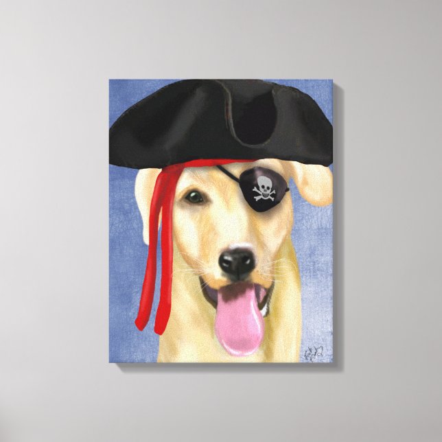 Yellow Labrador Pirate Canvas Print (Front)