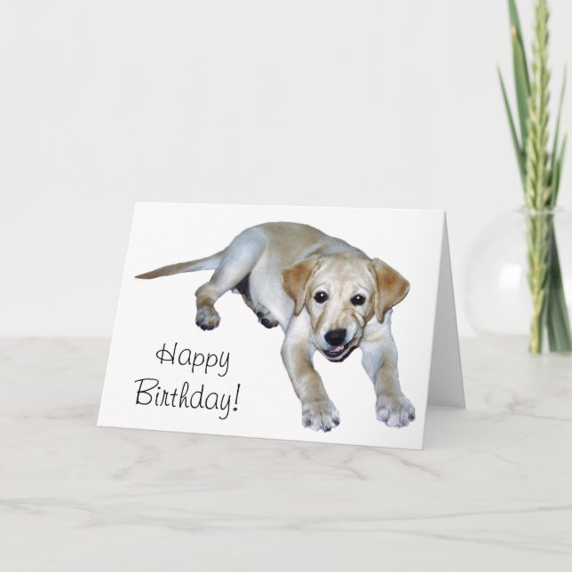 Yellow Labrador Puppy Card (Front)