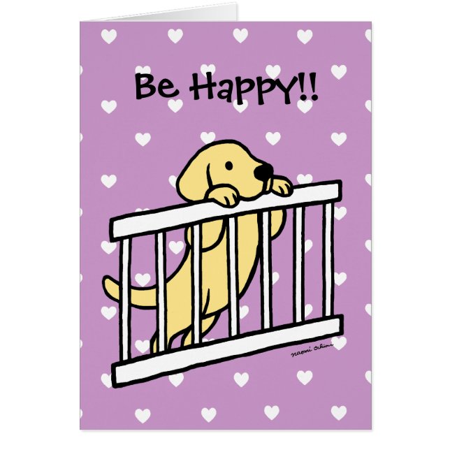 Yellow Labrador Puppy Cartoon Hearts (Front)