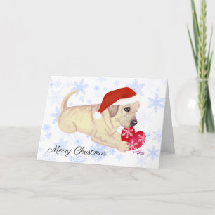Yellow Labrador Puppy Christmas Snowflake Holiday Card