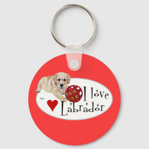 Yellow Labrador Puppy Key Ring