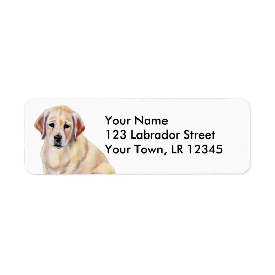Yellow Labrador Puppy Painting Return Address Label