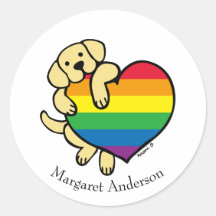 Yellow Labrador Rainbow Pride