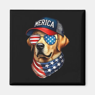 Yellow Labrador Retriever 4th Of July Merica Usa F Magnet