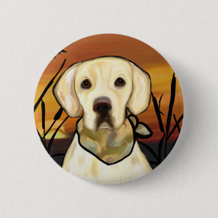 YELLOW LABRADOR RETRIEVER 6 CM ROUND BADGE