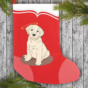 Yellow Labrador Retriever Angel Small Christmas Stocking