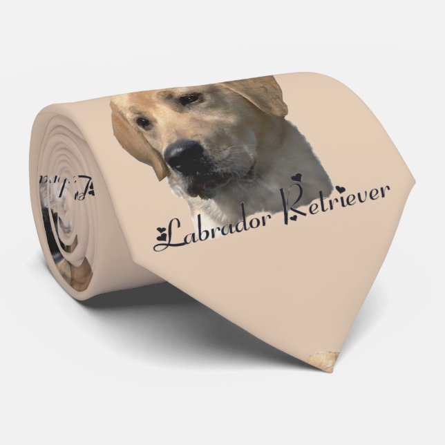 Yellow Labrador Retriever Art Gifts Tie (Rolled)