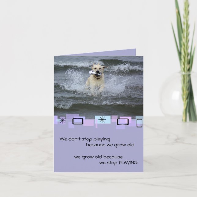 Yellow Labrador Retriever Birthday Greeting Card (Front)