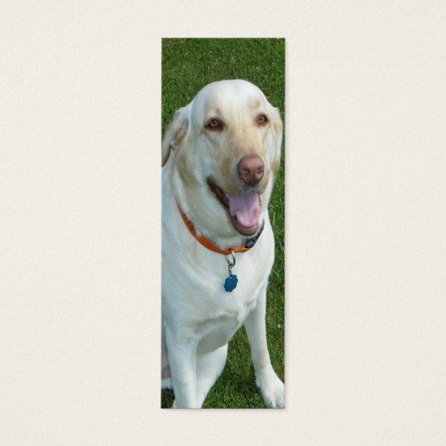 Yellow Labrador Retriever Bookmark with Initials (Front)