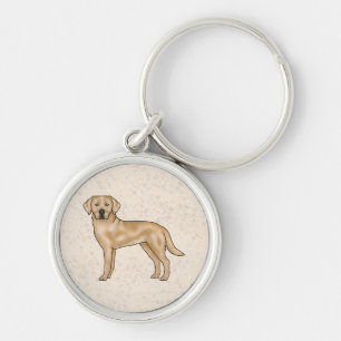 Yellow Labrador Retriever Cartoon Dog Illustration Key Ring