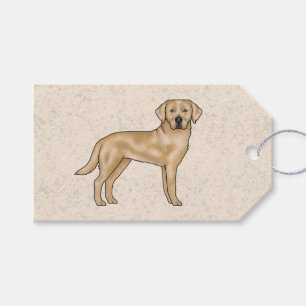 Yellow Labrador Retriever Cartoon Lab Dog Beige Gift Tags