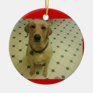 yellow Labrador retriever Ceramic Tree Decoration