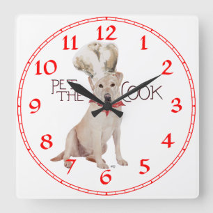 Yellow Labrador Retriever Chef Square Wall Clock