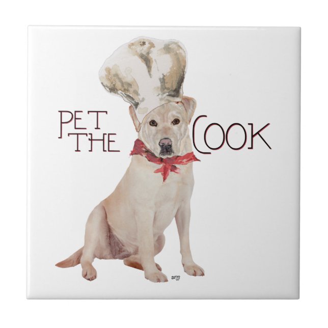 Yellow Labrador Retriever Chef Tile (Front)