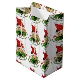 Yellow Labrador Retriever Christmas Medium Gift Bag