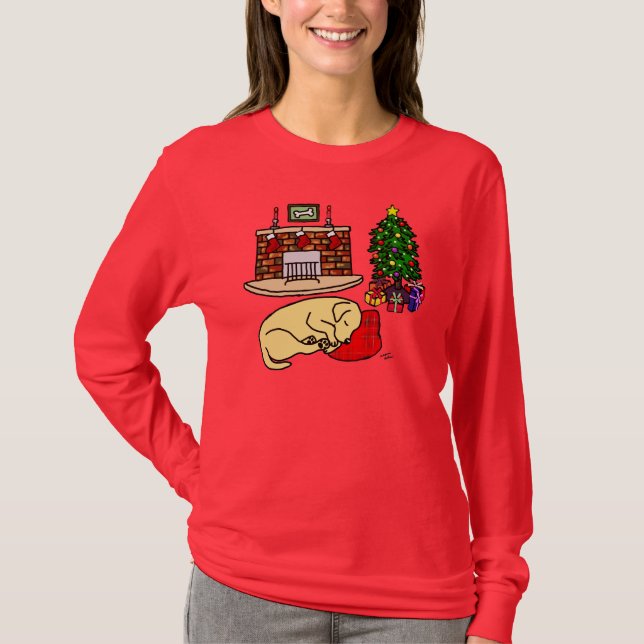Yellow Labrador Retriever Christmas Shirts (Front)