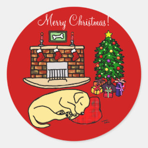 Yellow Labrador Retriever Christmas Stickers