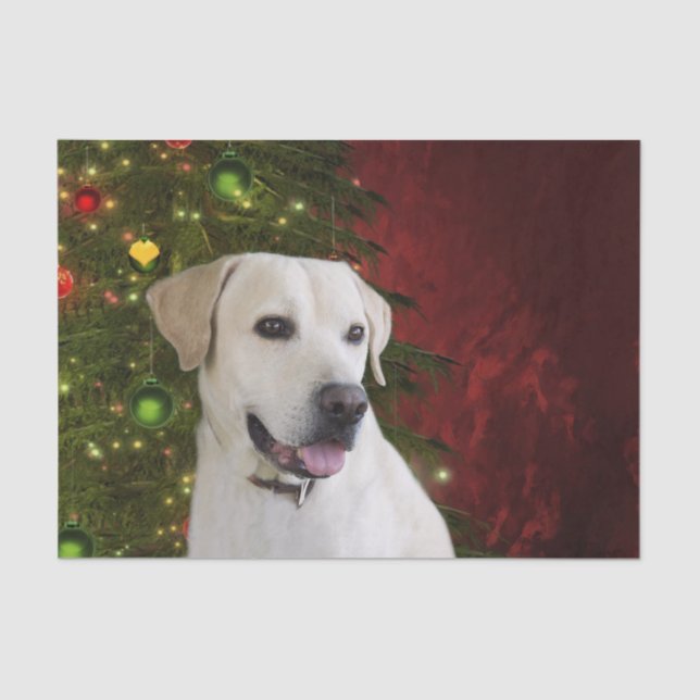 Yellow labrador retriever Christmas Tissue Paper (Front)