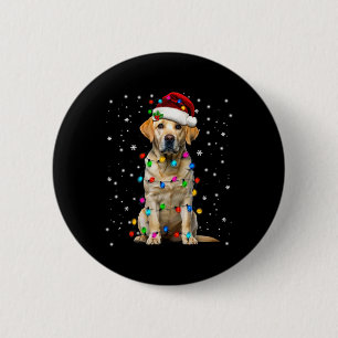 Yellow Labrador Retriever Christmas Tree Light Paj 6 Cm Round Badge