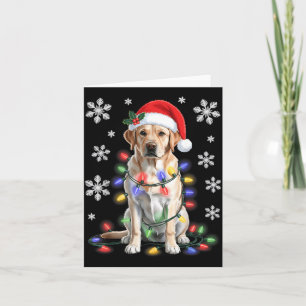 Yellow Labrador Retriever Christmas Tree Light Paj Card
