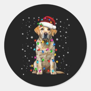 Yellow Labrador Retriever Christmas Tree Light Paj Classic Round Sticker
