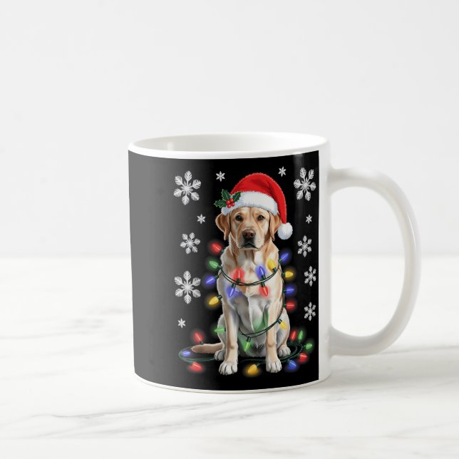 Yellow Labrador Retriever Christmas Tree Light Paj Coffee Mug (Right)