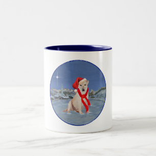 Yellow Labrador Retriever Christmas Two-Tone Coffee Mug