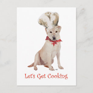Yellow Labrador Retriever Cooking Postcard