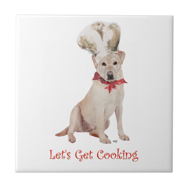 Yellow Labrador Retriever Cooking Tile (Front)