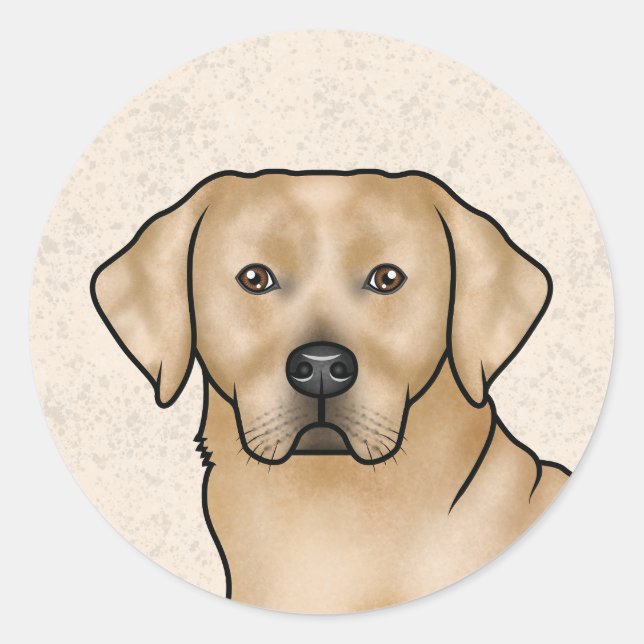 Yellow Labrador Retriever Cute Lab Dog Portrait Classic Round Sticker (Front)