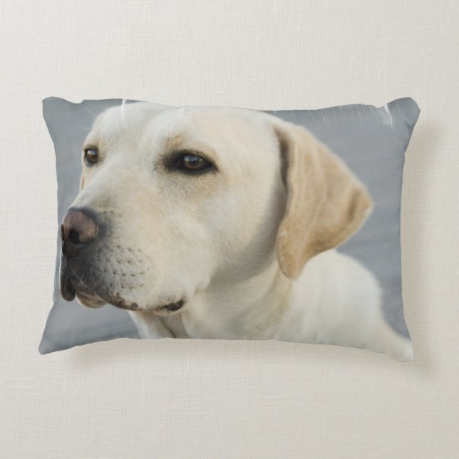 Yellow Labrador Retriever Decorative Cushion (Back)