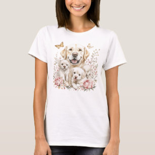 YELLOW LABRADOR RETRIEVER DOG AND HER PUPPIES T-Shirt