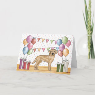 Yellow Labrador Retriever Dog Colourful Birthday Card