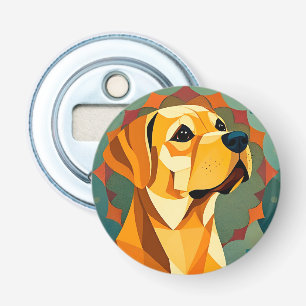 Yellow Labrador Retriever Dog Geometric Art Bottle Opener