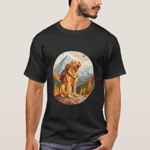 Yellow Labrador Retriever Dog Hiking Mountains Cut T-Shirt