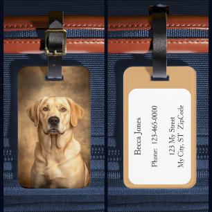 Yellow Labrador Retriever Dog Lab Luggage Tag