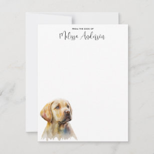 Yellow Labrador Retriever Dog Modern Watercolor Card