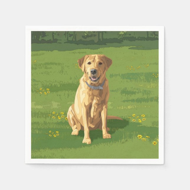 Yellow Labrador Retriever Dog Napkin (Front)