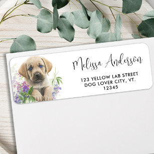 Yellow Labrador Retriever Dog Puppy Return Address