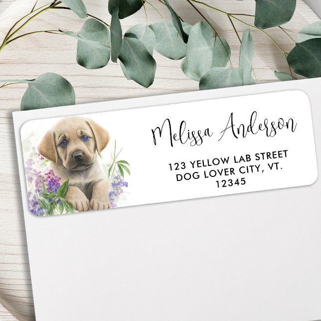 Yellow Labrador Retriever Dog Puppy Return Address (Creator Uploaded)