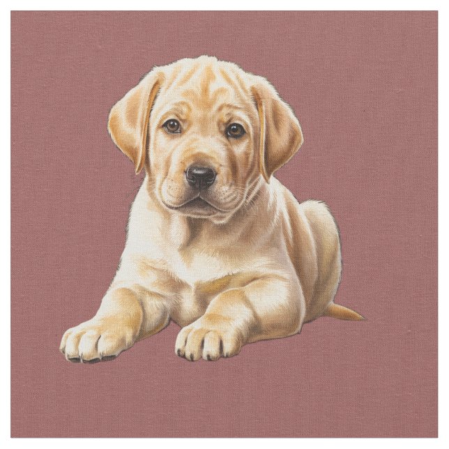 Yellow Labrador Retriever Fabric (Close Up)