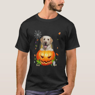 Yellow Labrador Retriever Fall Halloween Pumpkin T-Shirt