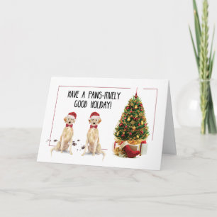 Yellow Labrador Retriever Funny Christmas Dog Card
