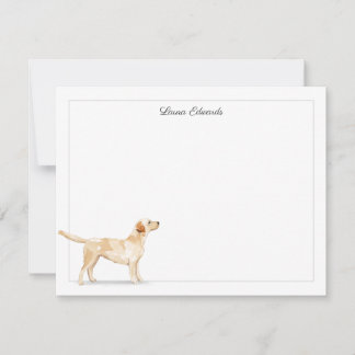 Yellow Labrador Retriever Grey Border Personalised Card