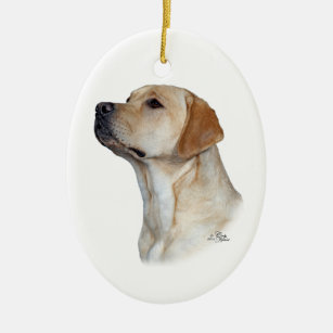 Yellow Labrador Retriever head ornament