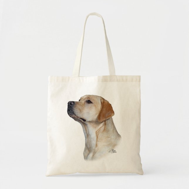 Yellow Labrador Retriever head tote bag (Front)